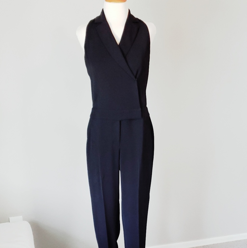 Black suit jacket jumpsuit - ankle length